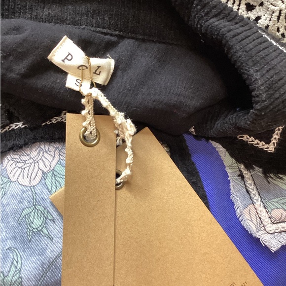 POL Blue and Black Lace Button Down Shirt - Picture 7 of 8